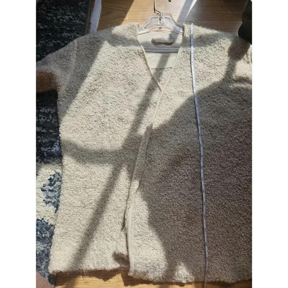 Zadig & Voltaire Boucle Wool Beige Open Cardigan Jacket Designer Coat Size M - Picture 10 of 14